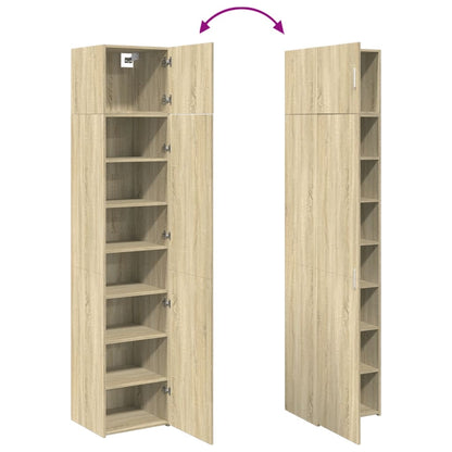 Opbergkast Smal 45X42,5X225 Cm Bewerkt Hout Kleurig Sonoma eiken