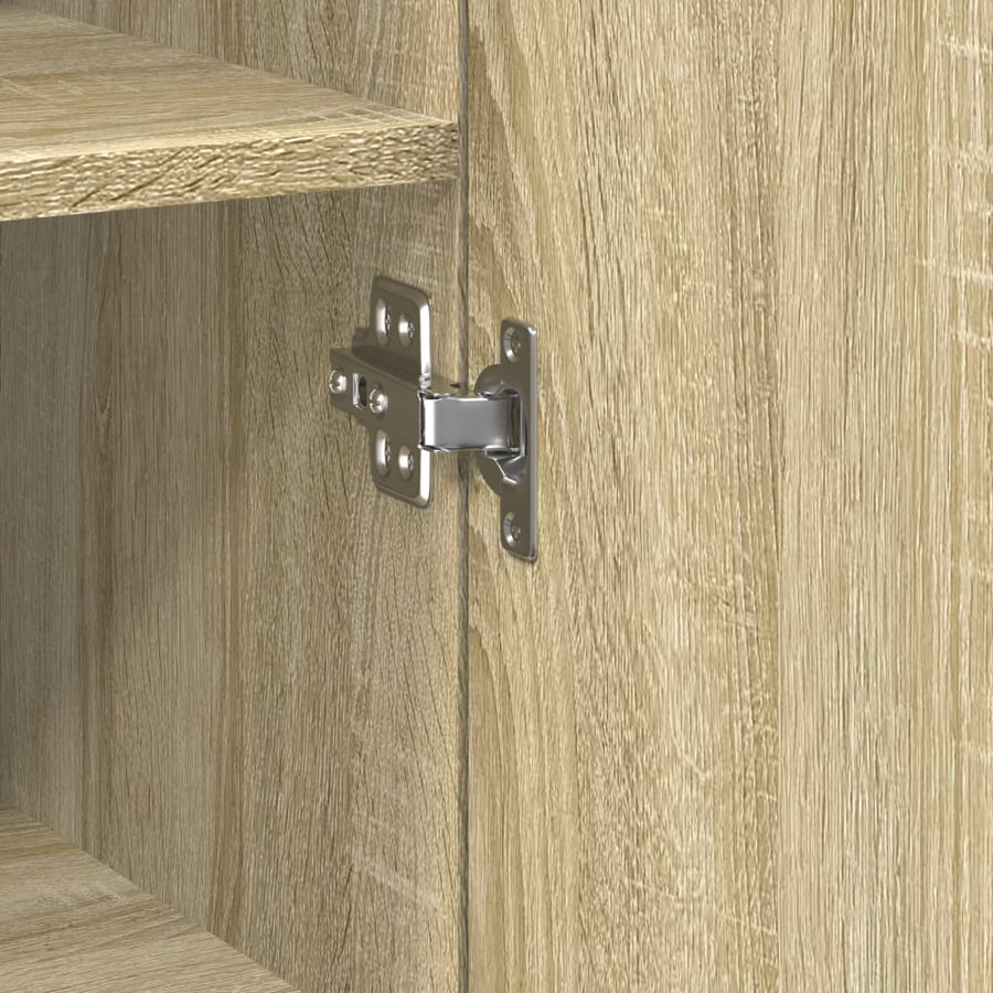 Opbergkast Smal 45X42,5X225 Cm Bewerkt Hout Kleurig Sonoma eiken