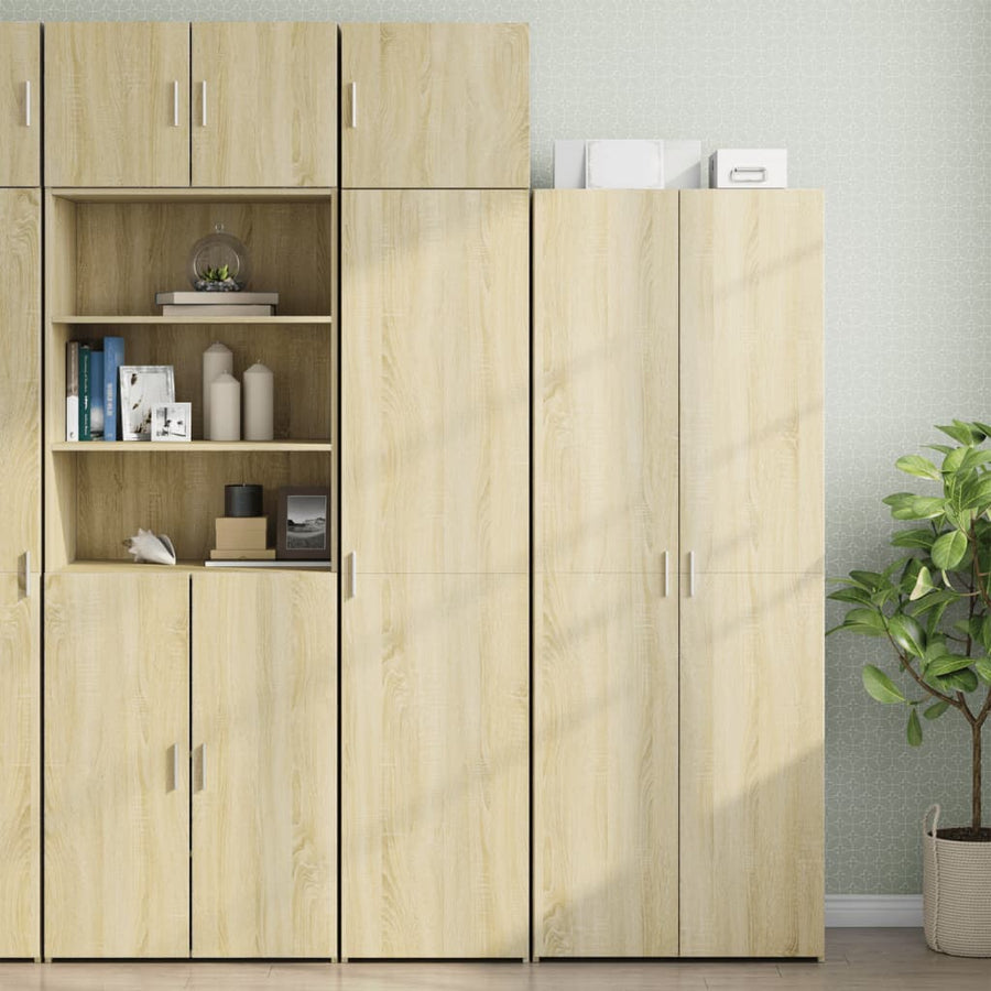 Opbergkast Smal 45X42,5X225 Cm Bewerkt Hout Kleurig Sonoma eiken