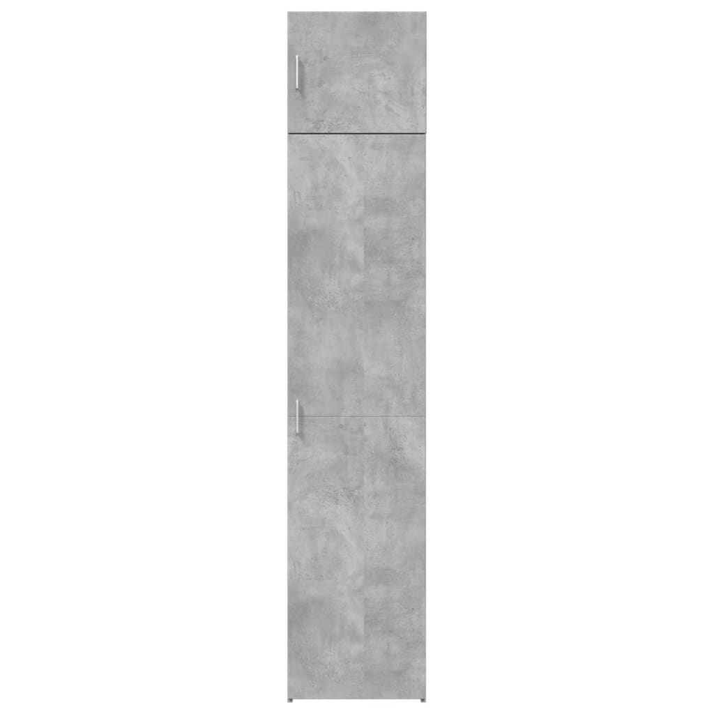 Opbergkast smal 45x42,5x225 cm bewerkt hout betongrijs