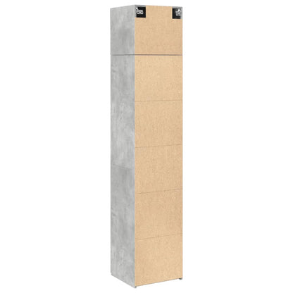 Opbergkast smal 45x42,5x225 cm bewerkt hout betongrijs