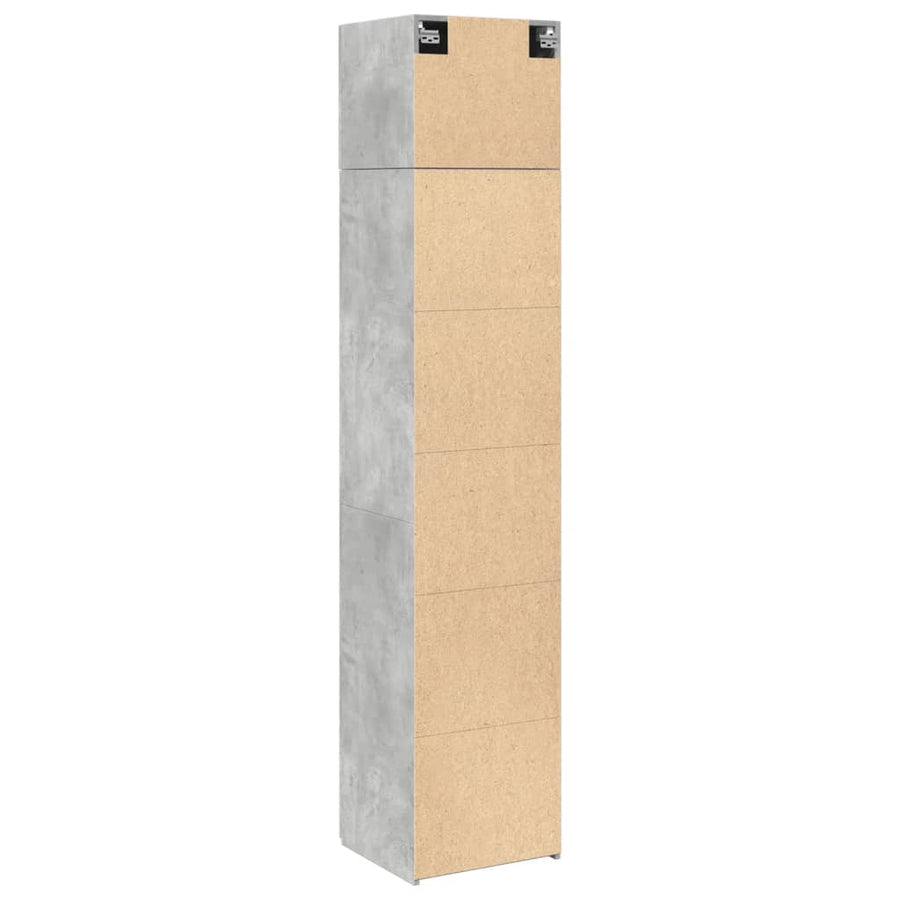 Opbergkast smal 45x42,5x225 cm bewerkt hout betongrijs