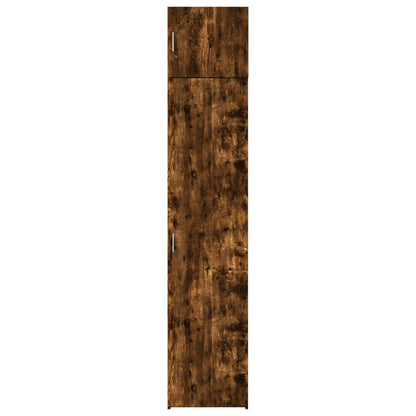 Opbergkast smal 45x42,5x225 cm bewerkt hout gerookt eikenkleur