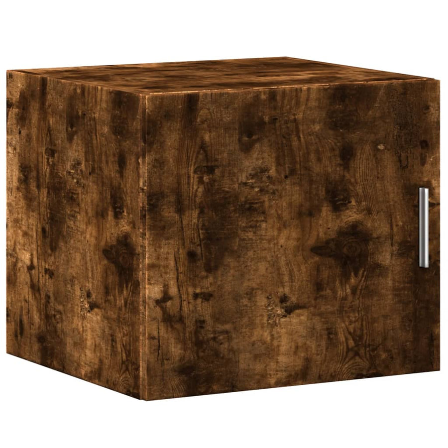 Opbergkast smal 45x42,5x225 cm bewerkt hout gerookt eikenkleur