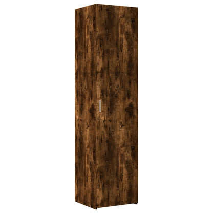 Opbergkast smal 45x42,5x225 cm bewerkt hout gerookt eikenkleur