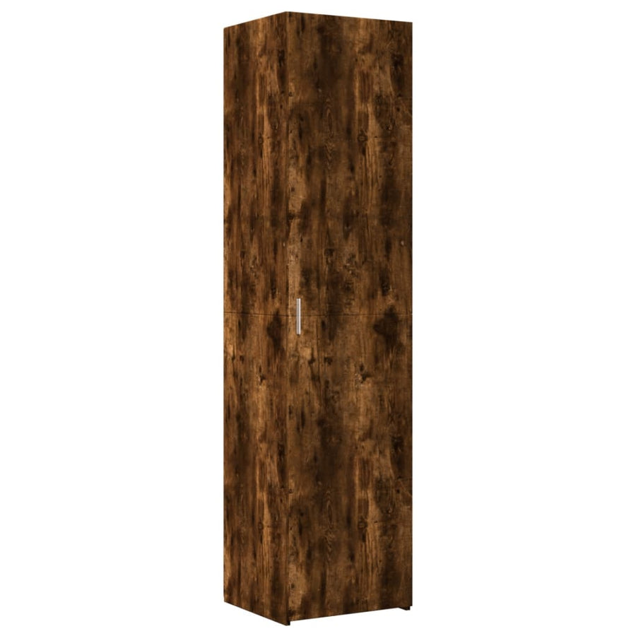 Opbergkast smal 45x42,5x225 cm bewerkt hout gerookt eikenkleur