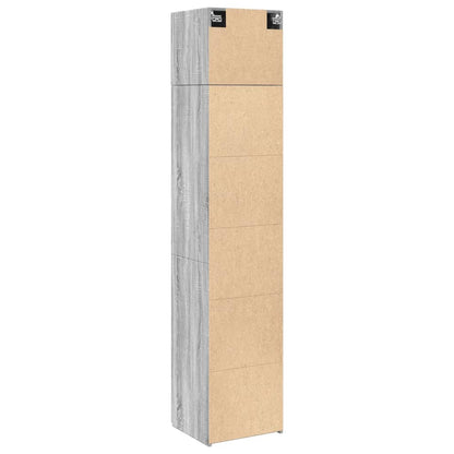 Opbergkast smal 45x42,5x225 cm bewerkt hout grijs sonoma eiken