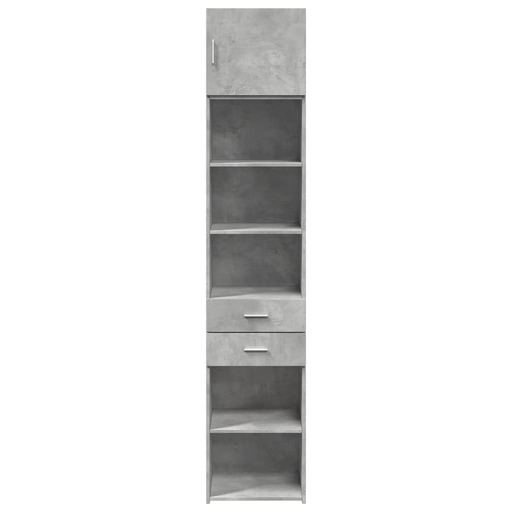 Opbergkast smal 45x42,5x225 cm bewerkt hout betongrijs