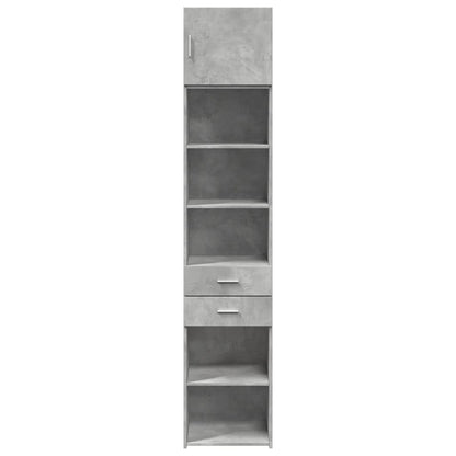 Opbergkast smal 45x42,5x225 cm bewerkt hout betongrijs
