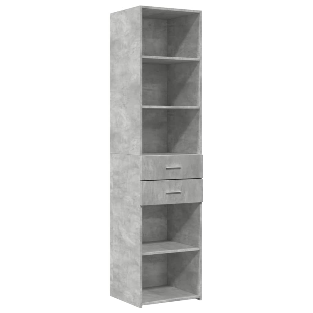 Opbergkast smal 45x42,5x225 cm bewerkt hout betongrijs