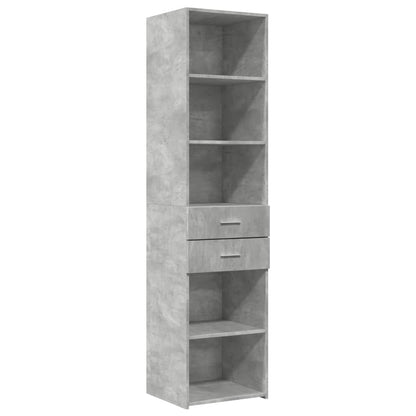 Opbergkast smal 45x42,5x225 cm bewerkt hout betongrijs