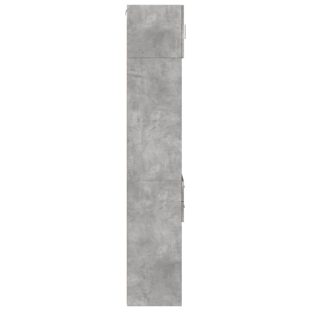 Opbergkast smal 45x42,5x225 cm bewerkt hout betongrijs