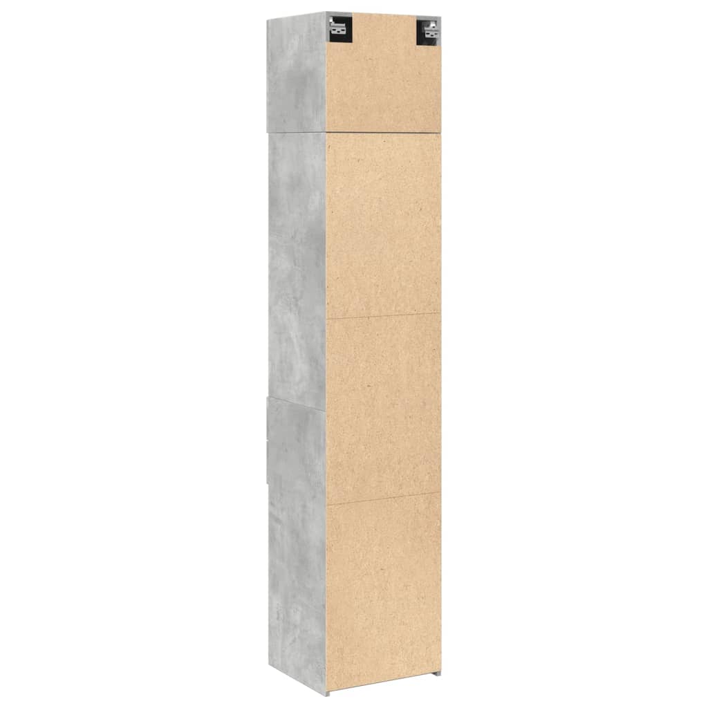 Opbergkast smal 45x42,5x225 cm bewerkt hout betongrijs