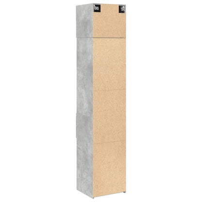 Opbergkast smal 45x42,5x225 cm bewerkt hout betongrijs