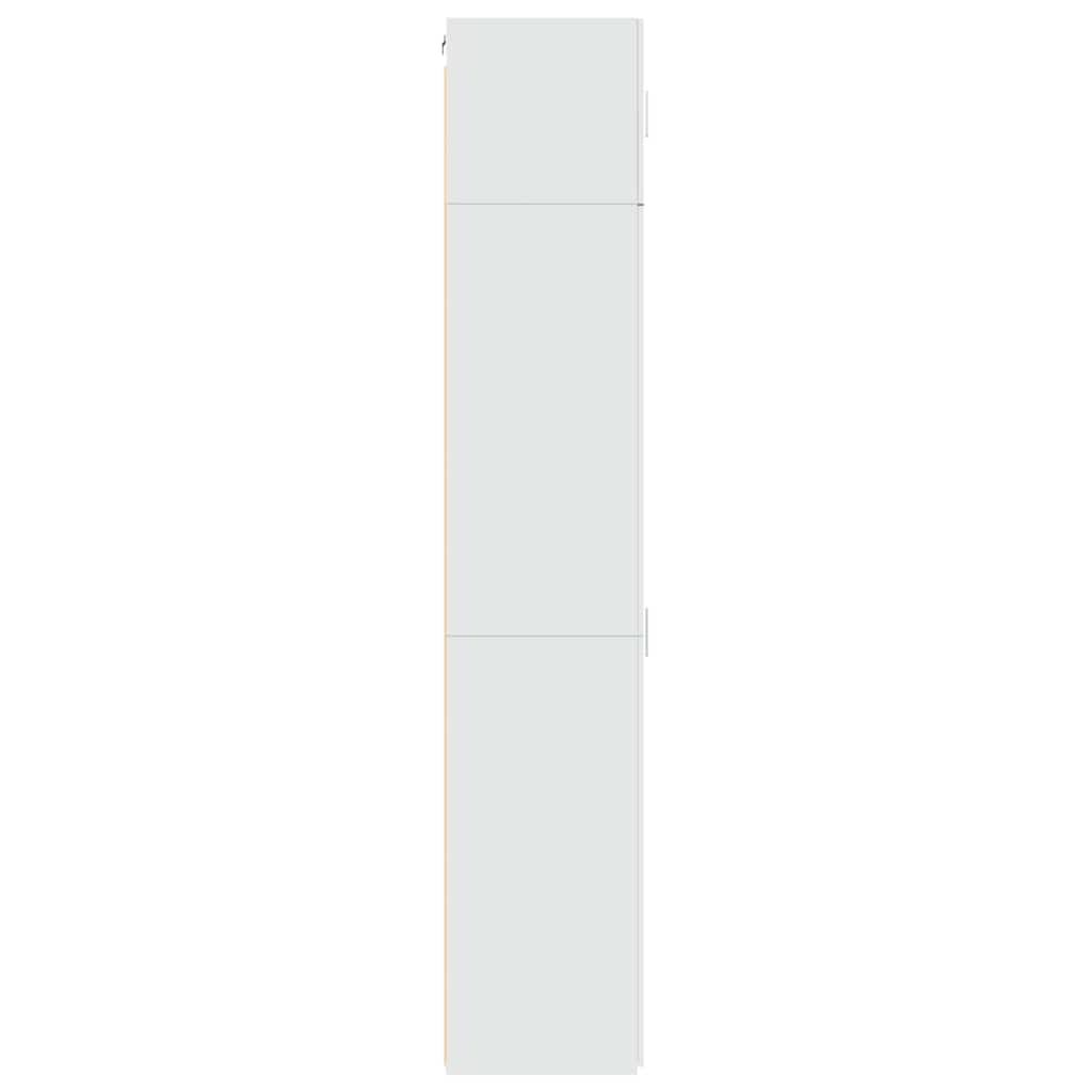 Opbergkast Smal 50X42,5X225 Cm Bewerkt Hout Wit