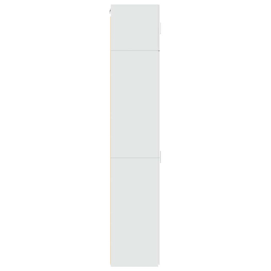 Opbergkast Smal 50X42,5X225 Cm Bewerkt Hout Wit