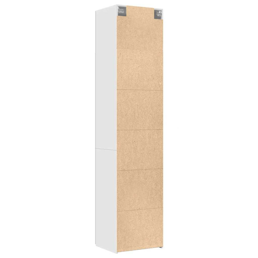 Opbergkast Smal 50X42,5X225 Cm Bewerkt Hout Wit