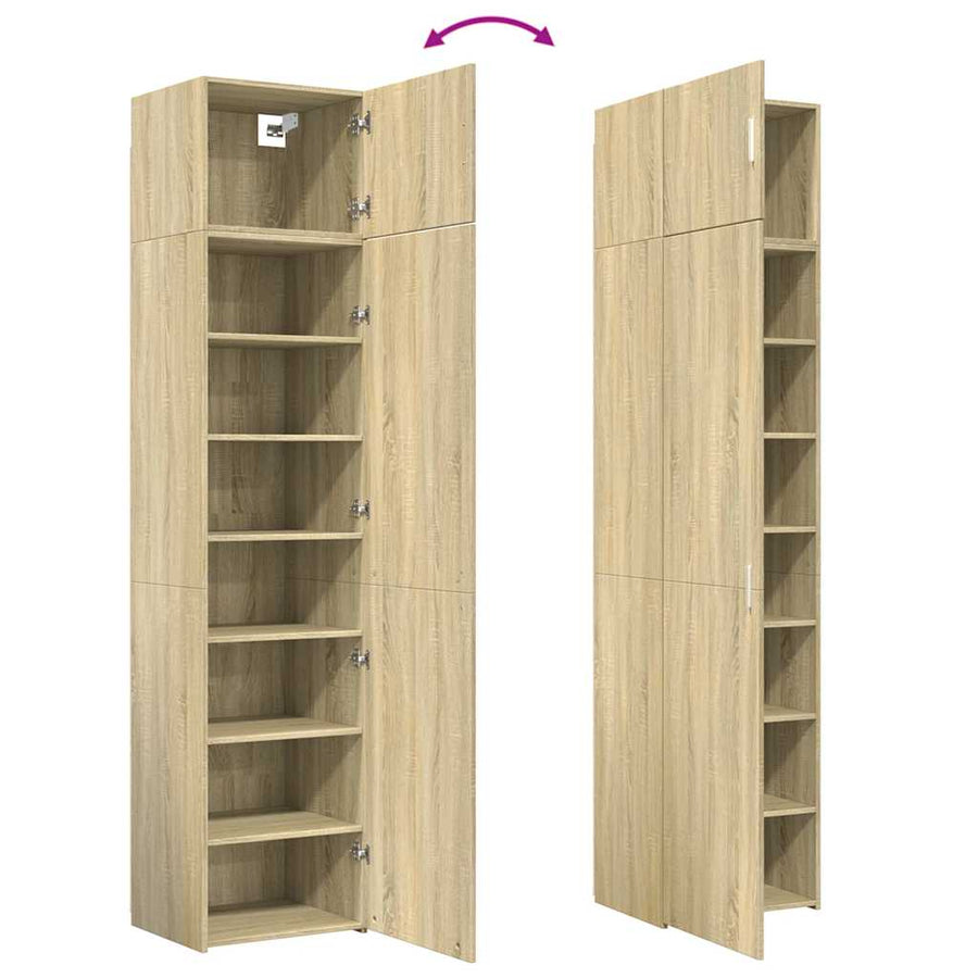 Opbergkast Smal 50X42,5X225 Cm Bewerkt Hout Kleurig Sonoma eiken