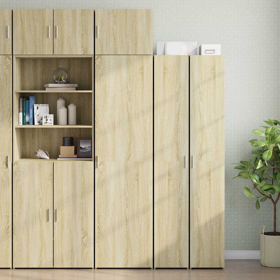 Opbergkast Smal 50X42,5X225 Cm Bewerkt Hout Kleurig Sonoma eiken