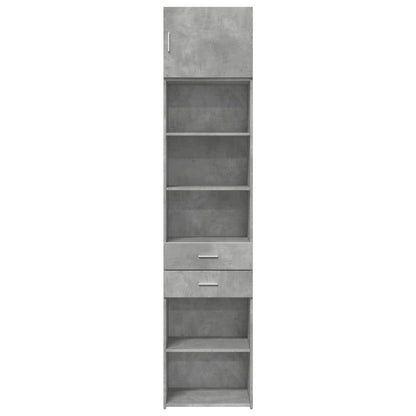 Opbergkast smal 50x42,5x225 cm bewerkt hout betongrijs