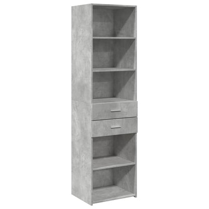 Opbergkast smal 50x42,5x225 cm bewerkt hout betongrijs