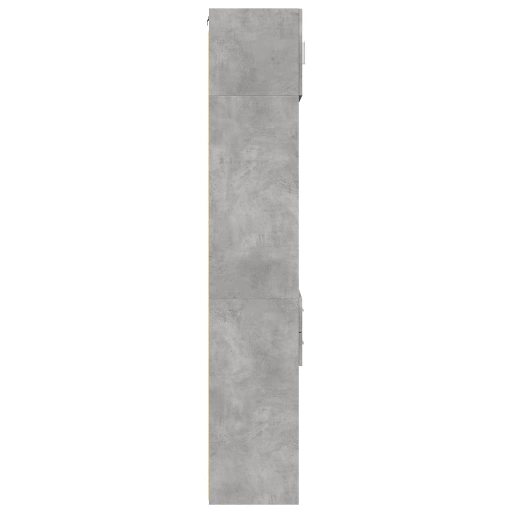 Opbergkast smal 50x42,5x225 cm bewerkt hout betongrijs