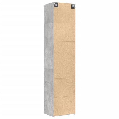 Opbergkast smal 50x42,5x225 cm bewerkt hout betongrijs