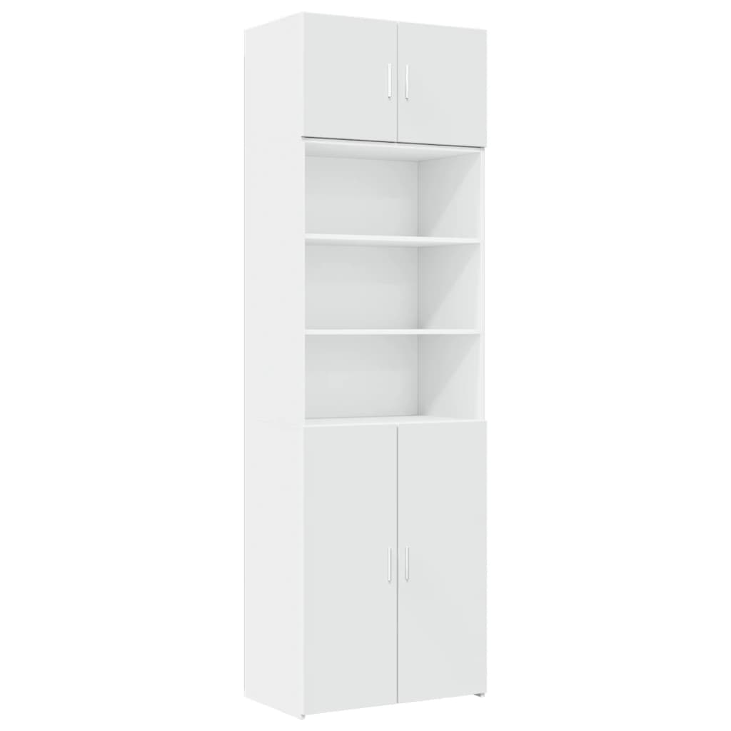 Opbergkast 70X42,5X225 Cm Bewerkt Hout Wit