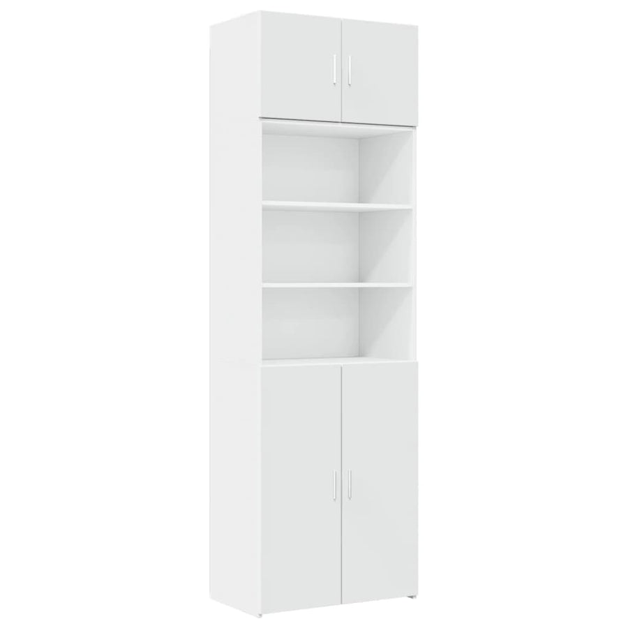 Opbergkast 70X42,5X225 Cm Bewerkt Hout Wit