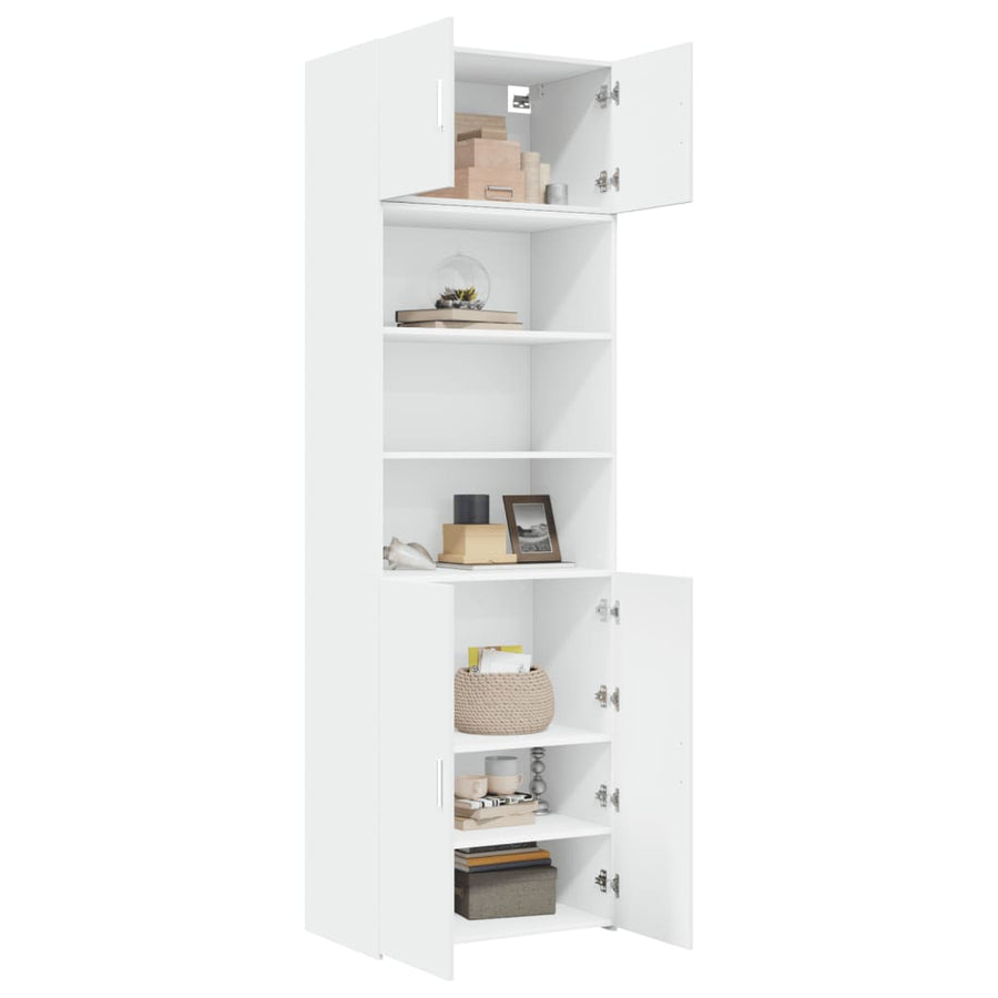 Opbergkast 70X42,5X225 Cm Bewerkt Hout Wit