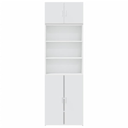 Opbergkast 70X42,5X225 Cm Bewerkt Hout Wit