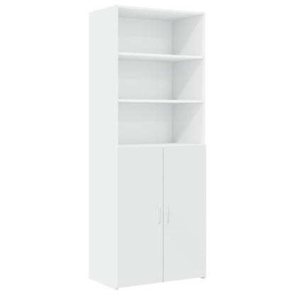 Opbergkast 70X42,5X225 Cm Bewerkt Hout Wit