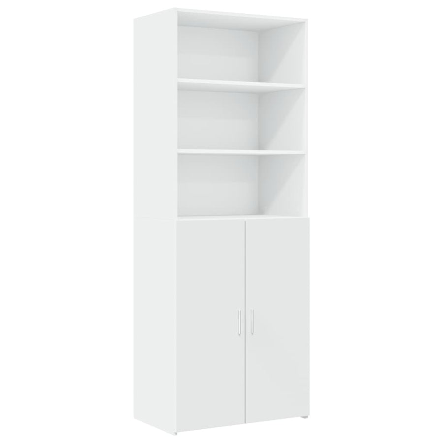 Opbergkast 70X42,5X225 Cm Bewerkt Hout Wit