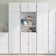 Opbergkast 70x42,5x225 cm wit bewerkt hout