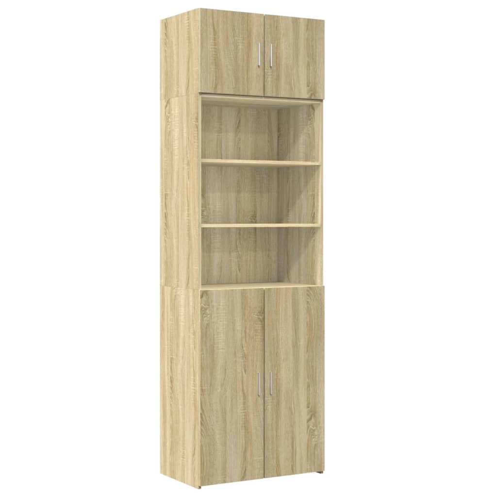 Opbergkast 70X42,5X225 Cm Bewerkt Hout Kleurig Sonoma eiken