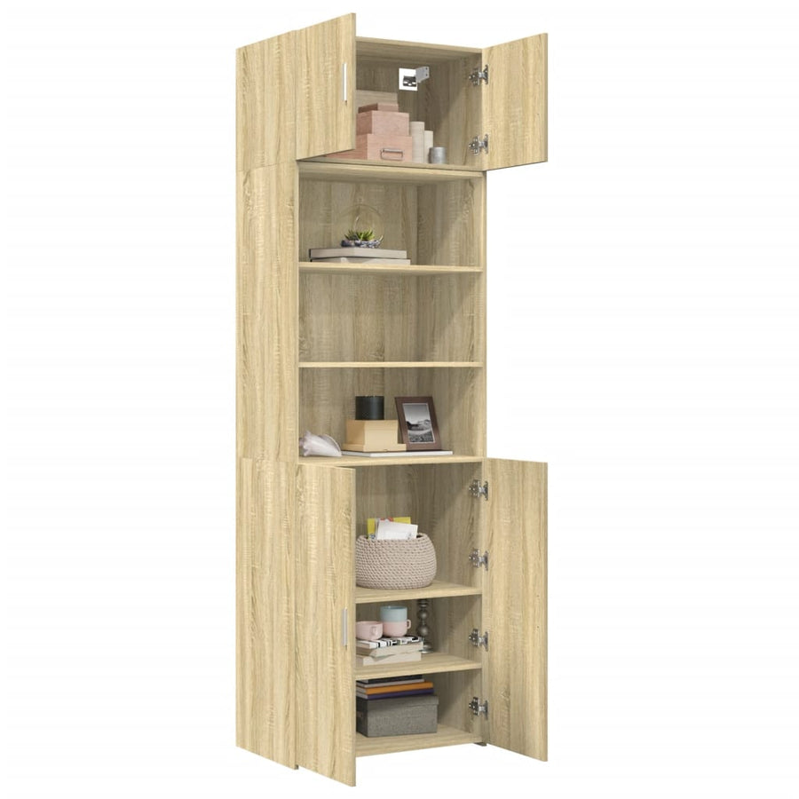 Opbergkast 70X42,5X225 Cm Bewerkt Hout Kleurig Sonoma eiken