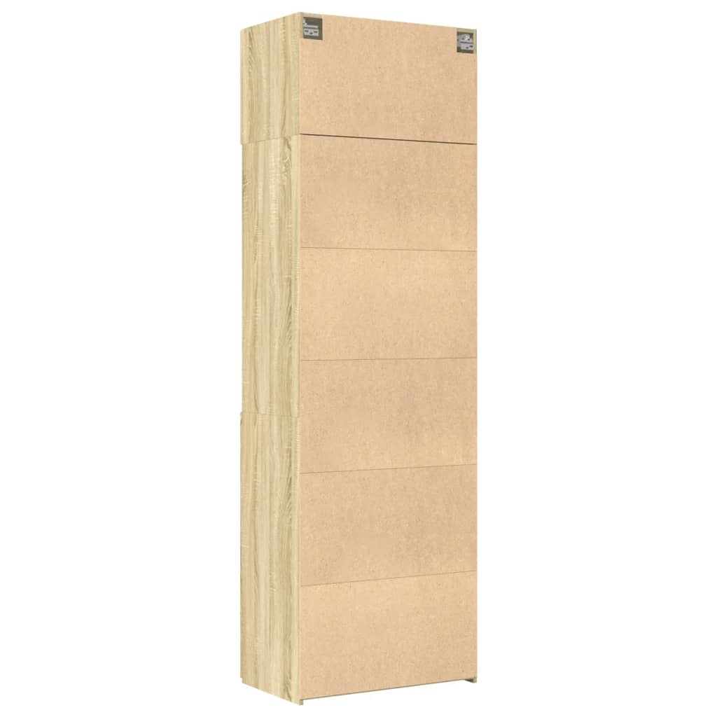 Opbergkast 70X42,5X225 Cm Bewerkt Hout Kleurig Sonoma eiken