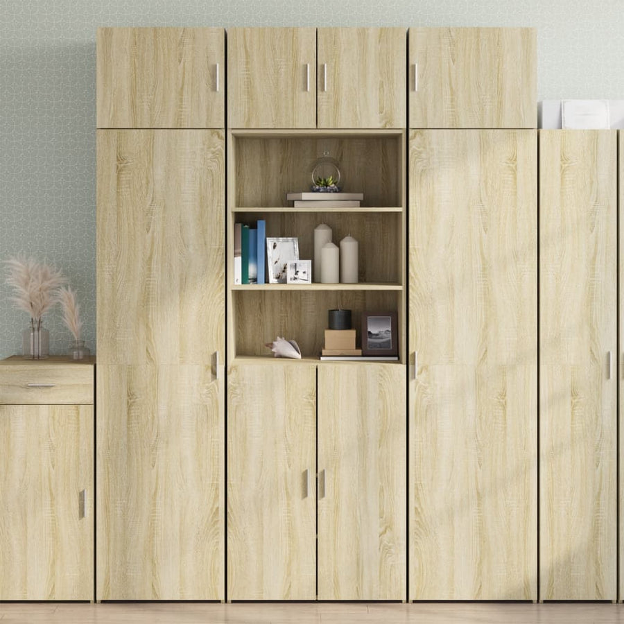 Opbergkast 70X42,5X225 Cm Bewerkt Hout Kleurig Sonoma eiken
