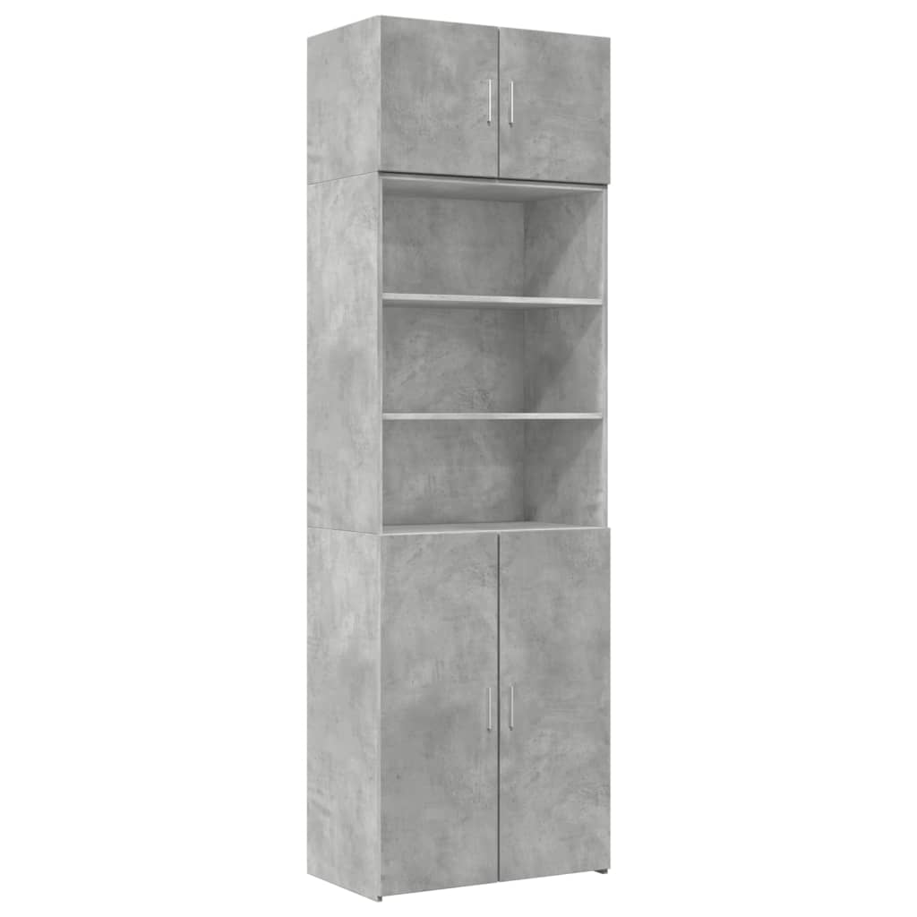 Opbergkast 70x42,5x225 cm bewerkt hout betongrijs