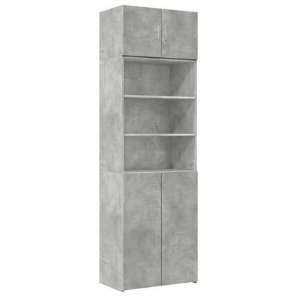 Opbergkast 70x42,5x225 cm bewerkt hout betongrijs