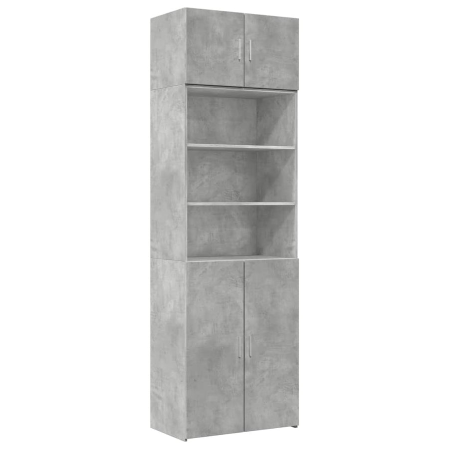 Opbergkast 70x42,5x225 cm bewerkt hout betongrijs
