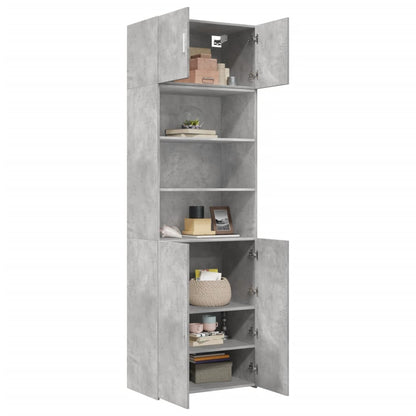 Opbergkast 70x42,5x225 cm bewerkt hout betongrijs