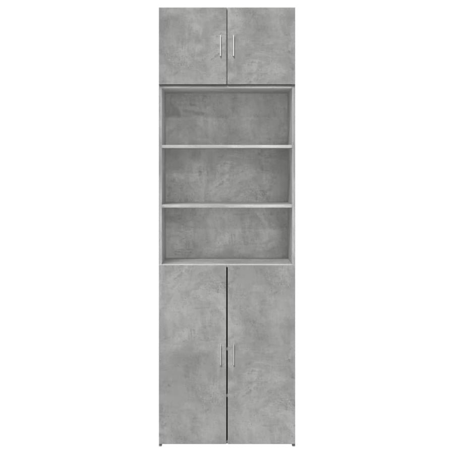 Opbergkast 70x42,5x225 cm bewerkt hout betongrijs