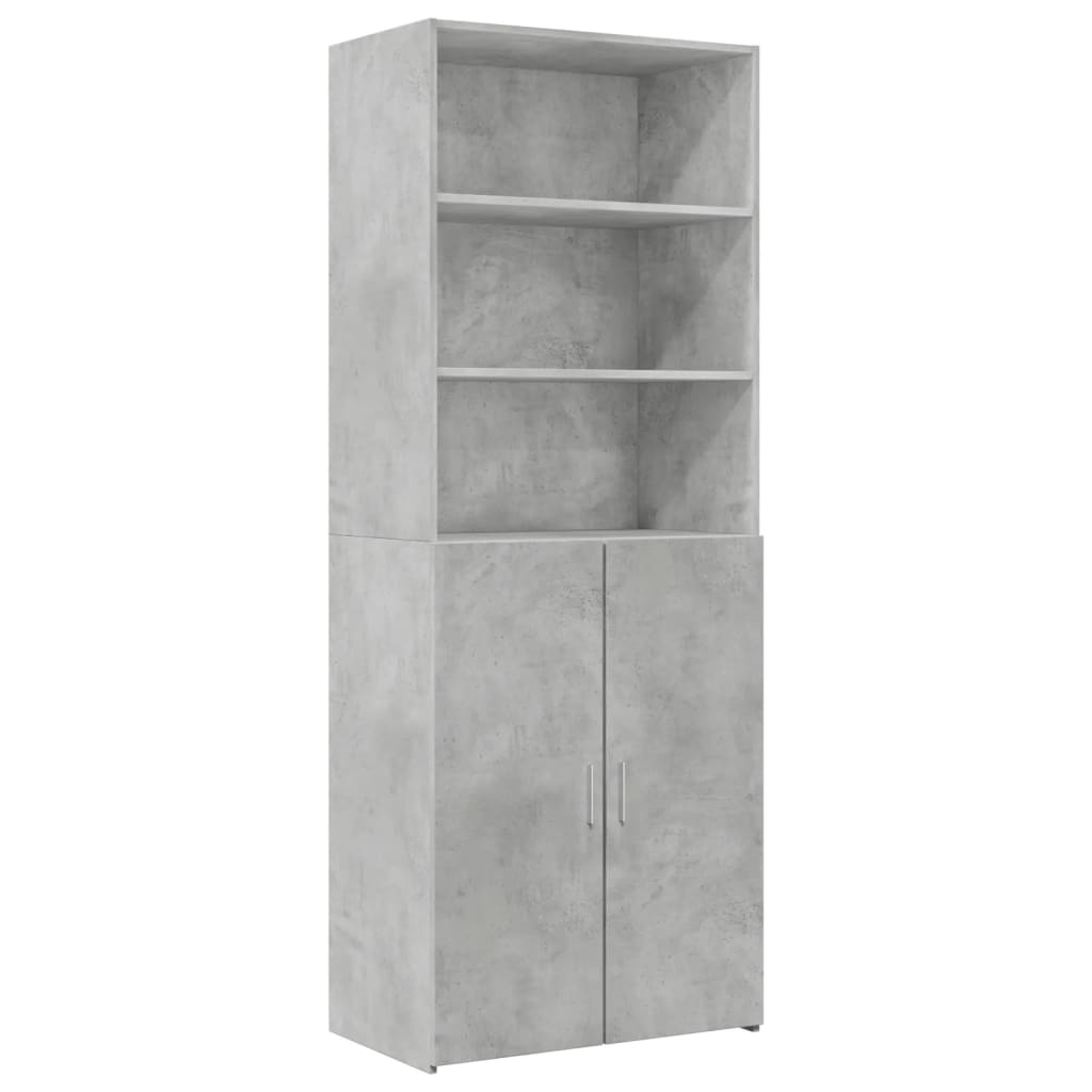 Opbergkast 70x42,5x225 cm bewerkt hout betongrijs