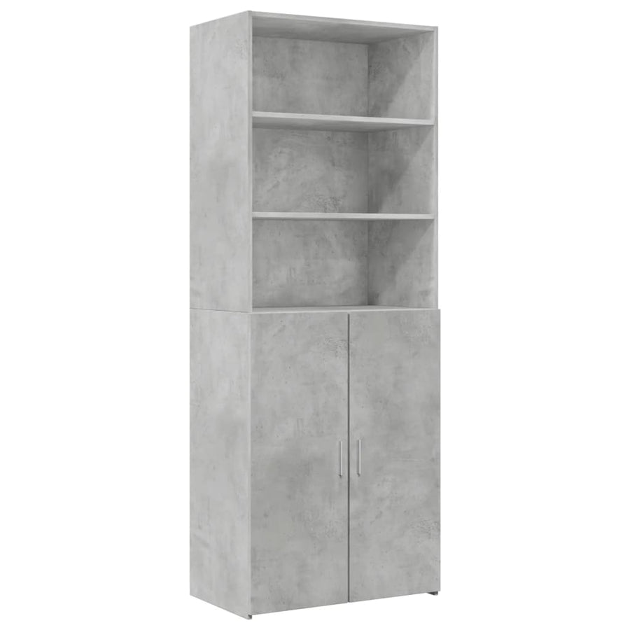 Opbergkast 70x42,5x225 cm bewerkt hout betongrijs