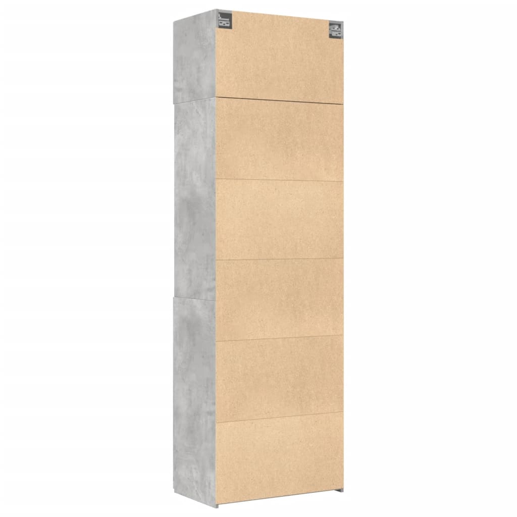 Opbergkast 70x42,5x225 cm bewerkt hout betongrijs