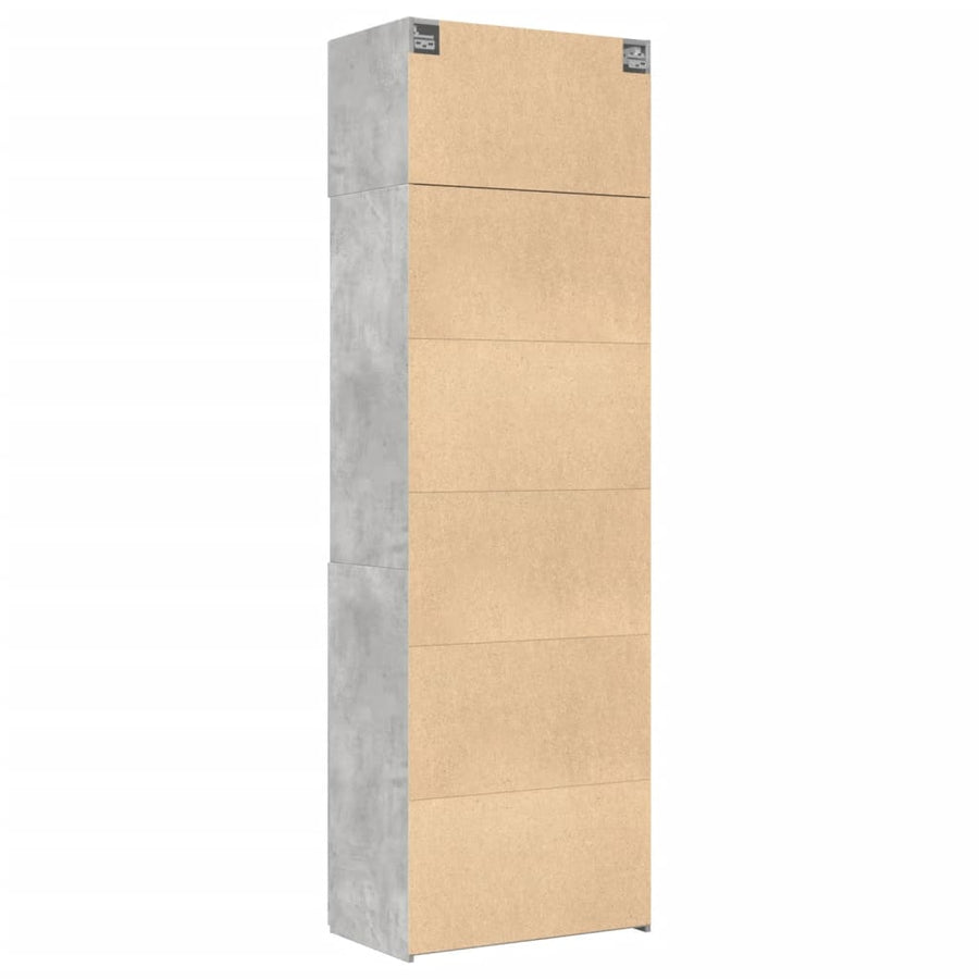Opbergkast 70x42,5x225 cm bewerkt hout betongrijs