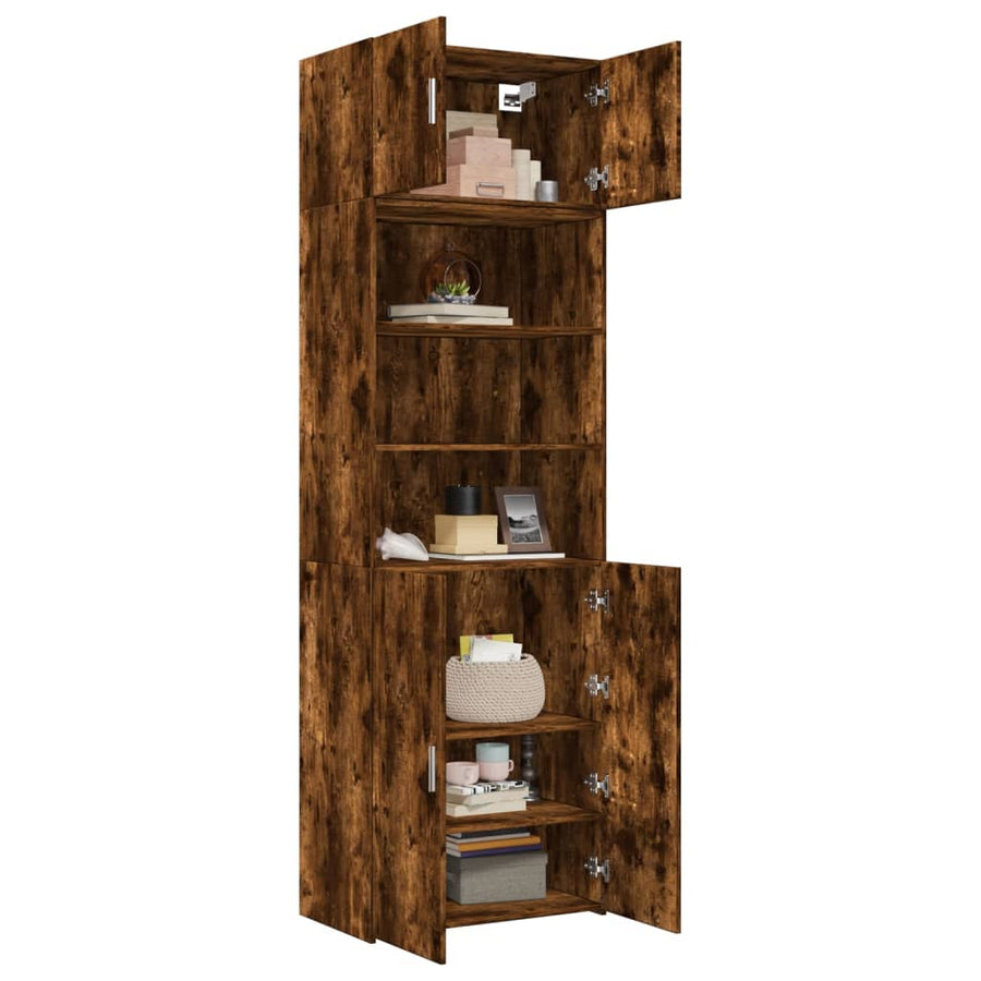 Opbergkast 70X42,5X225 Cm Bewerkt Hout Kleur Gerookt eiken