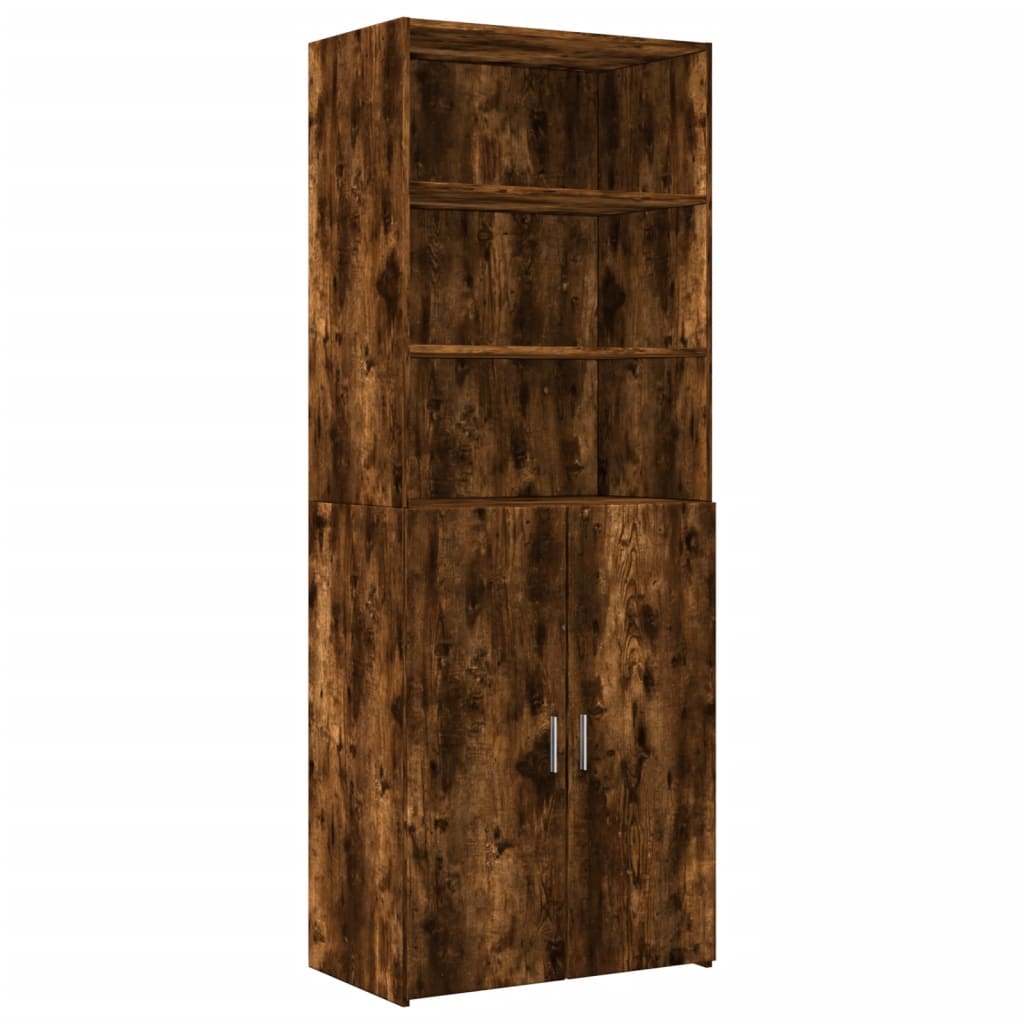 Opbergkast 70X42,5X225 Cm Bewerkt Hout Kleur Gerookt eiken
