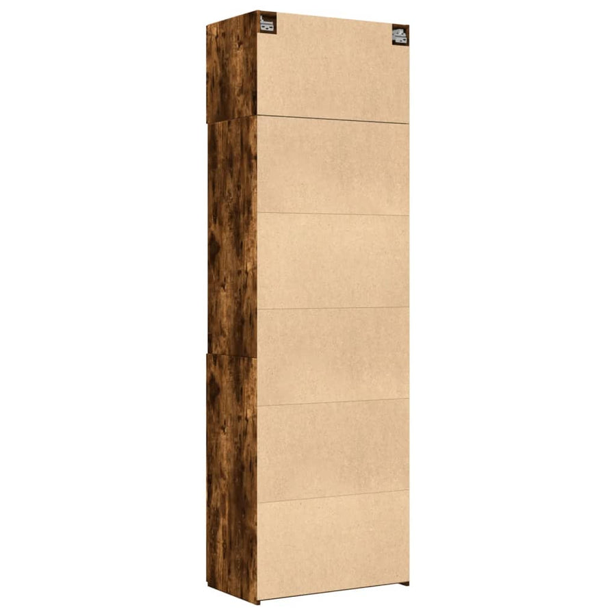 Opbergkast 70X42,5X225 Cm Bewerkt Hout Kleur Gerookt eiken